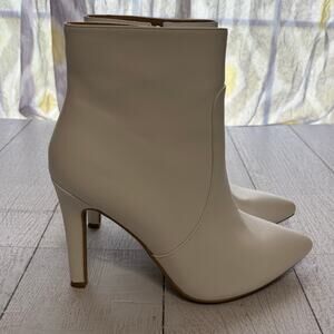 Didifu White High-Heeled Vivian Classic Zip Ankle Boots  Size 10